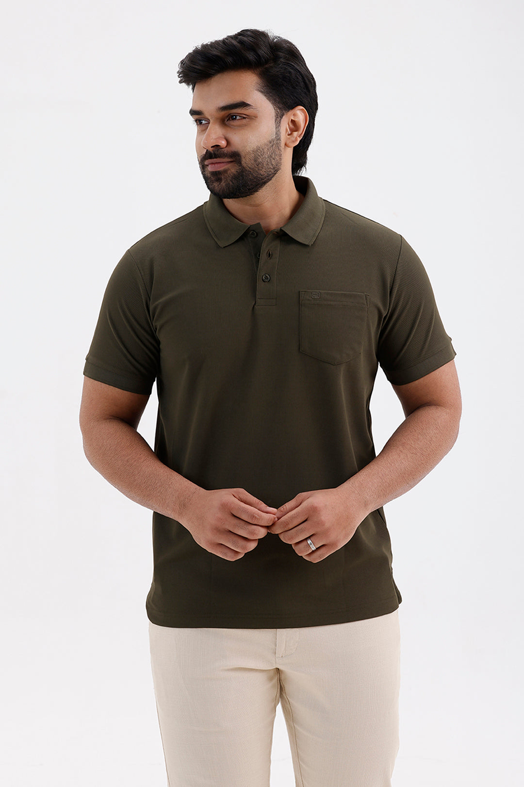 Macro Polo Sage Green T-Shirt for Men by Ariser