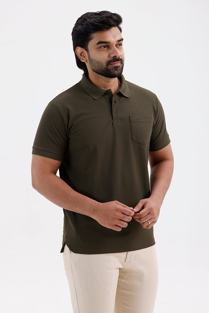 Sage Green Polo T-Shirt for Men by Macro Polo