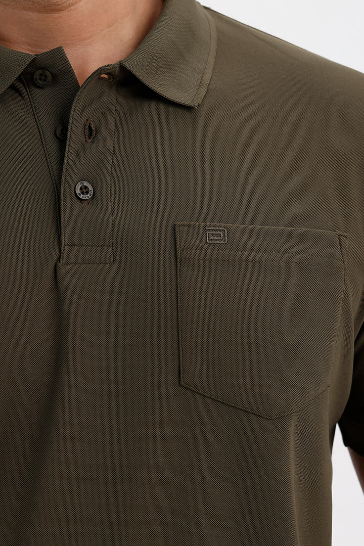 Men's Sage Green Macro Polo T-Shirt