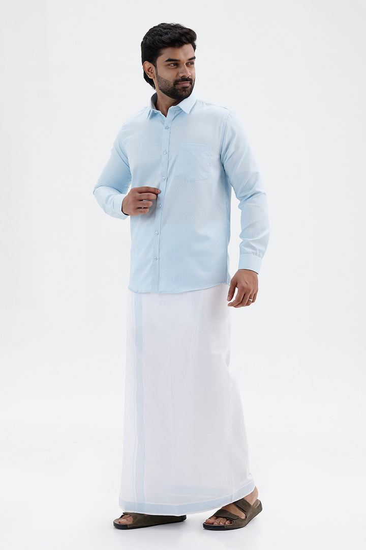 Max Light Blue Ethnic Wear Shirt and Dhoti Set