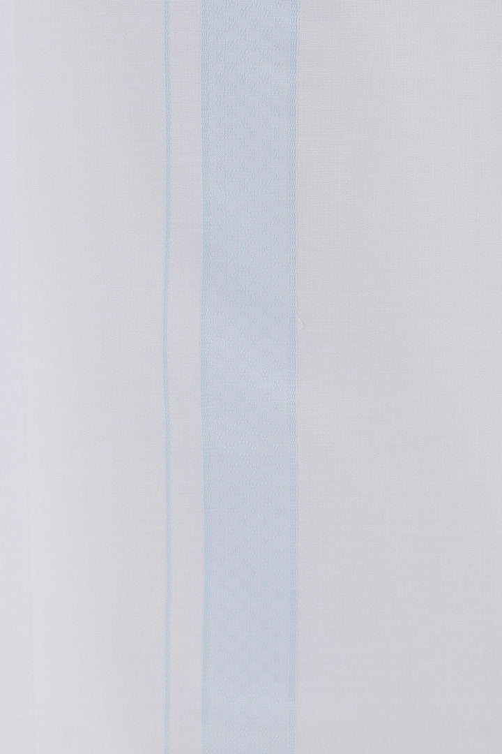Light Blue Matching Shirt with Fancy Border Dhoti for Men