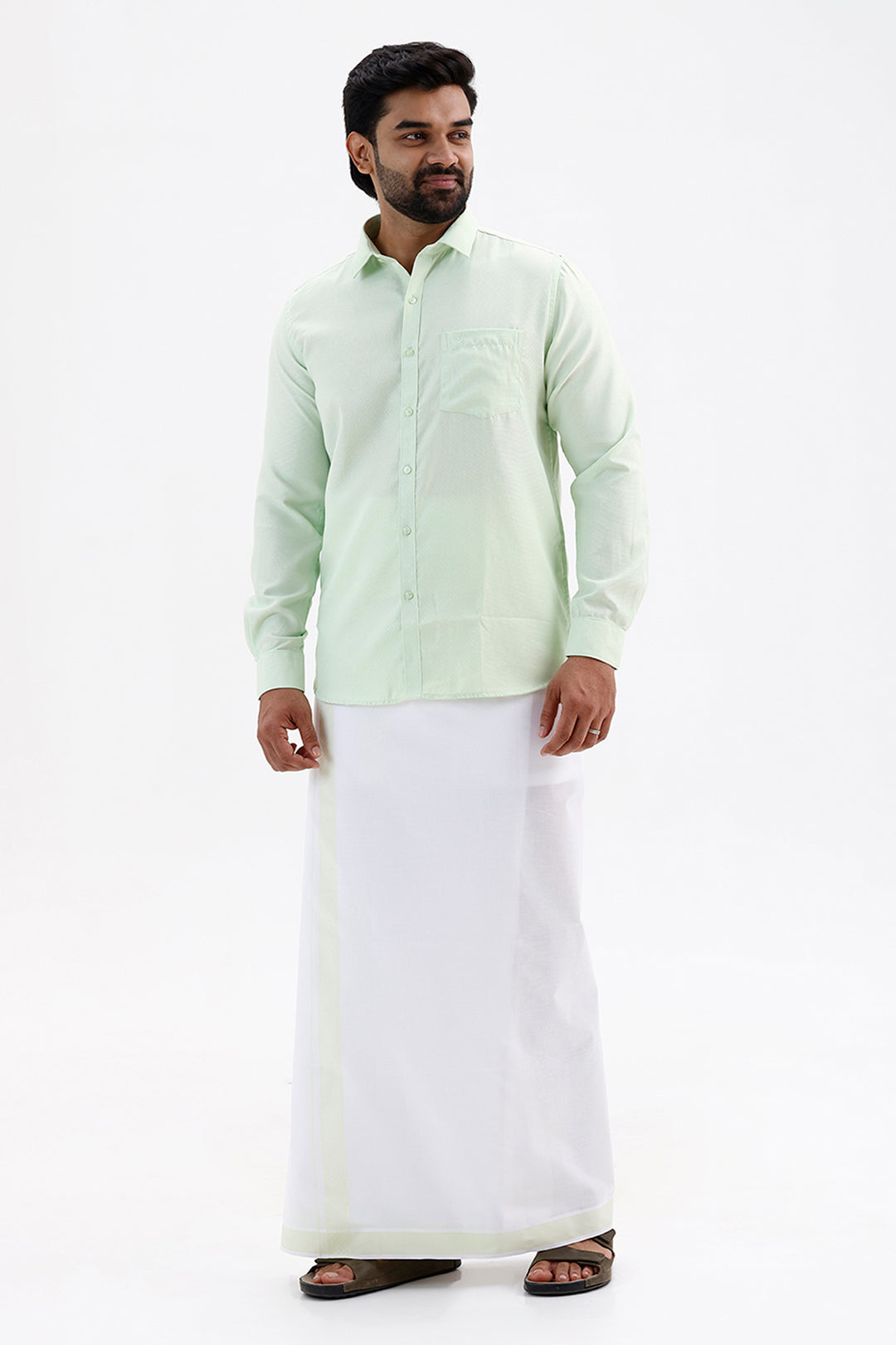 Max Pistachio Green Ethnic Wear Shirt and Dhoti Set