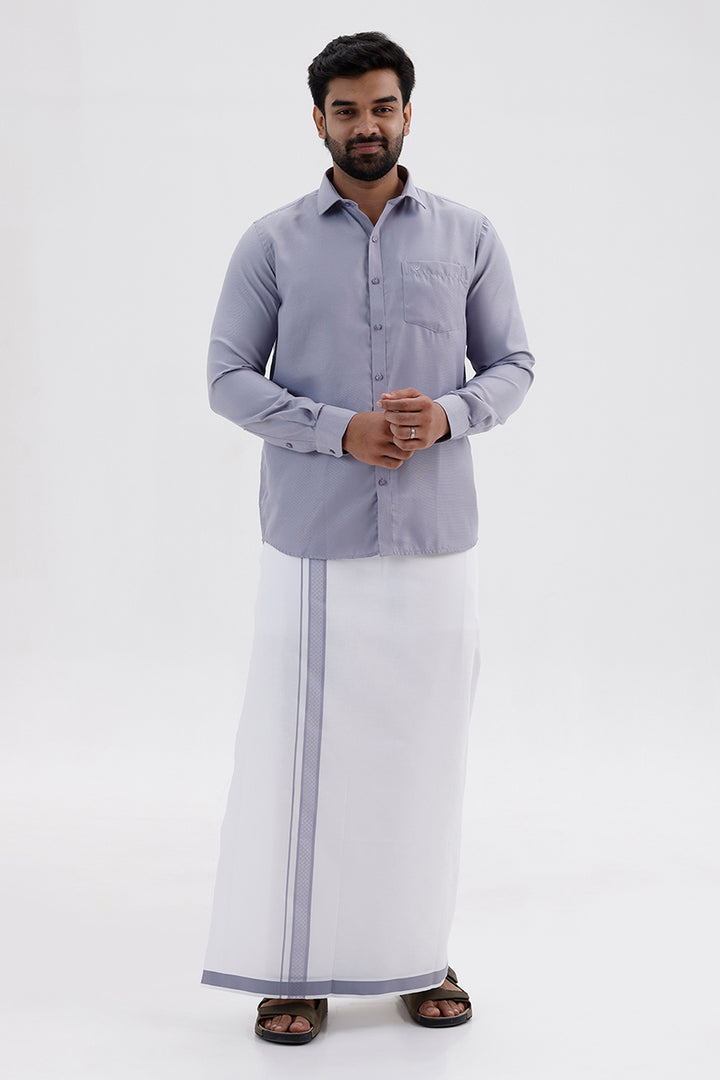 Max Soft Steel Blue Ethnic Wear Shirt and Dhoti Set