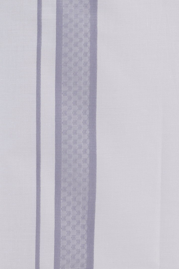 Soft Steel Blue Matching Shirt with Fancy Border Dhoti for Men