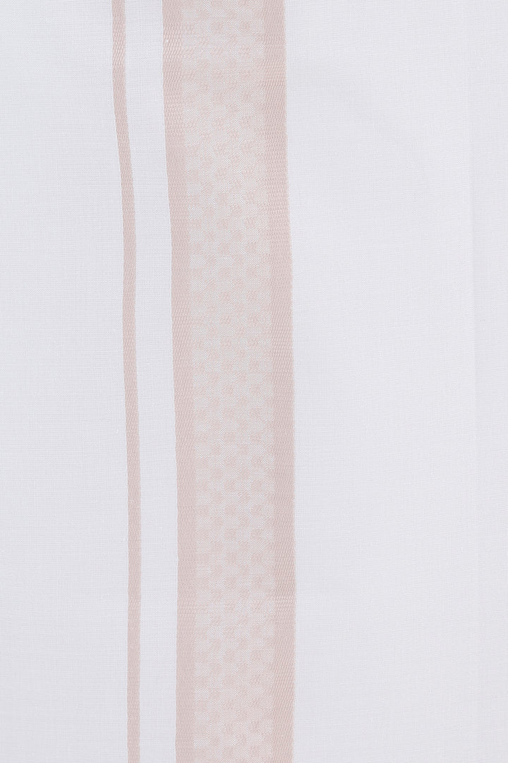 Pastel Pink Matching Shirt with Fancy Border Dhoti for Men
