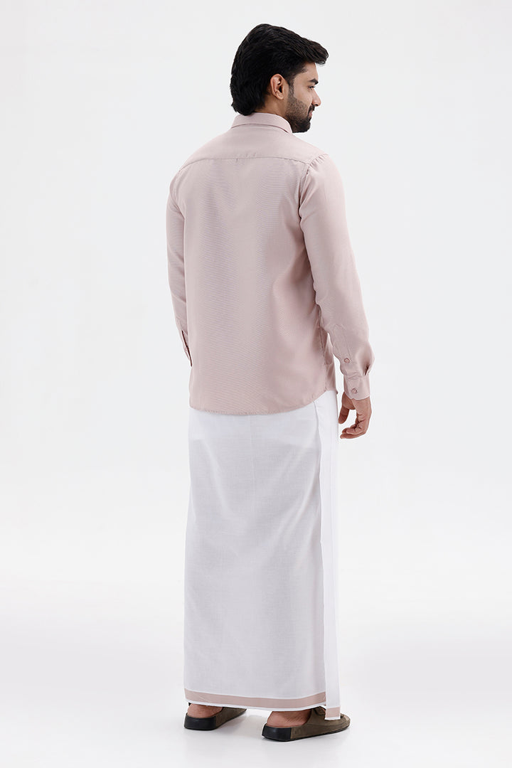 Max Pastel Pink Ethnic Wear Shirt and Dhoti Set