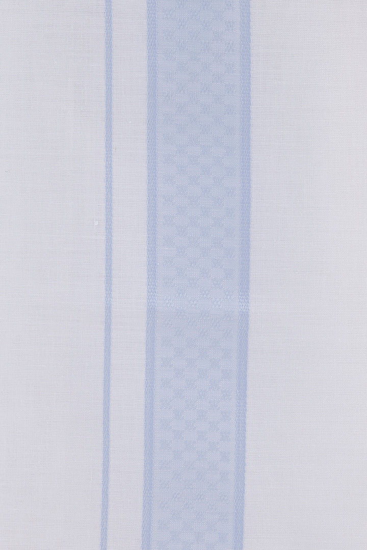 Classic Sky Blue Matching Shirt with Fancy Border Dhoti for Men