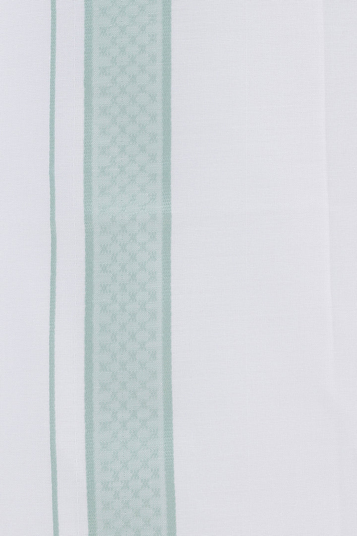 Sage Green Matching Shirt with Fancy Border Dhoti for Men