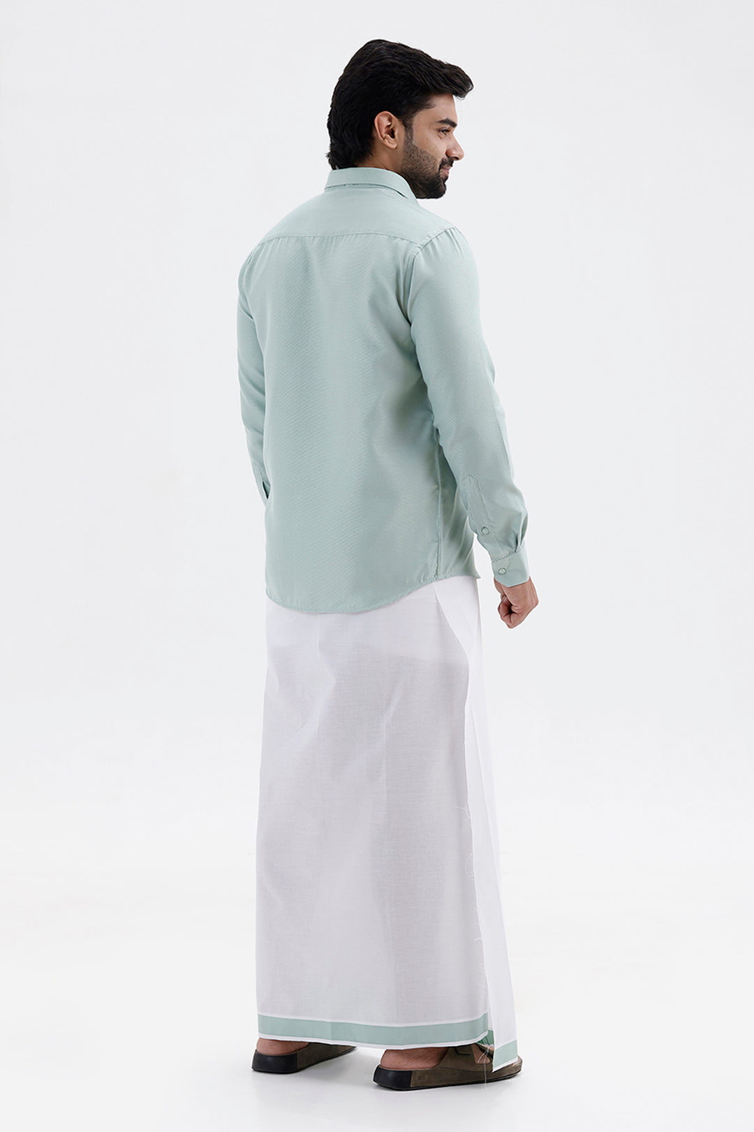 Max Sage Green Ethnic Wear Shirt and Dhoti Set