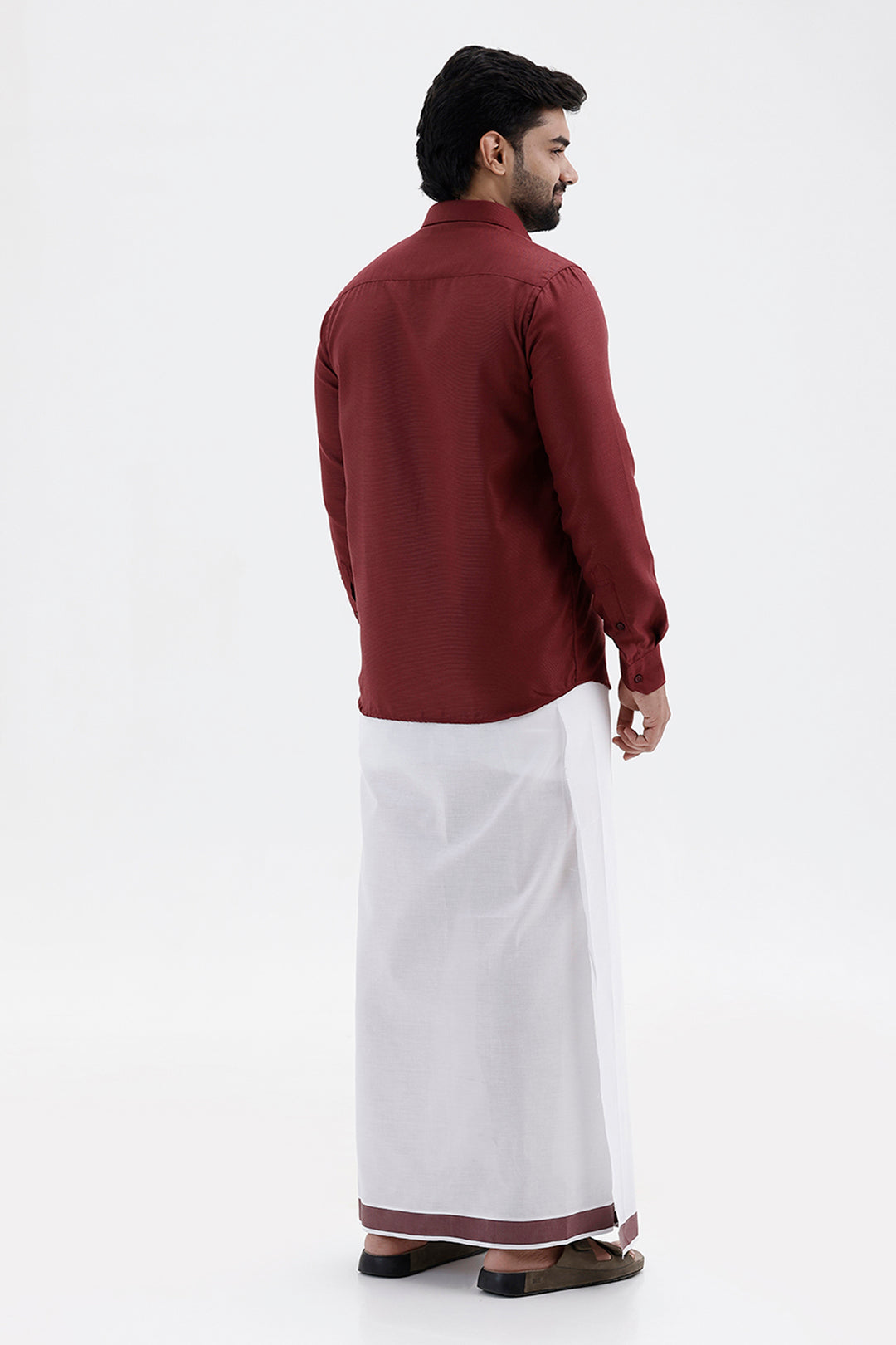 Max Deep Maroon Ethnic Wear Shirt and Dhoti Set