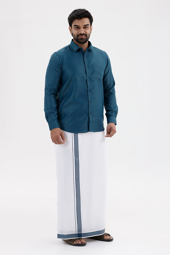 Max Deep Teal Green Ethnic Wear Shirt and Dhoti Set