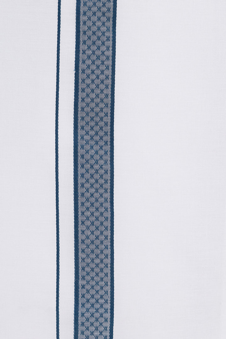 Deep Teal Green Matching Shirt with Fancy Border Dhoti for Men