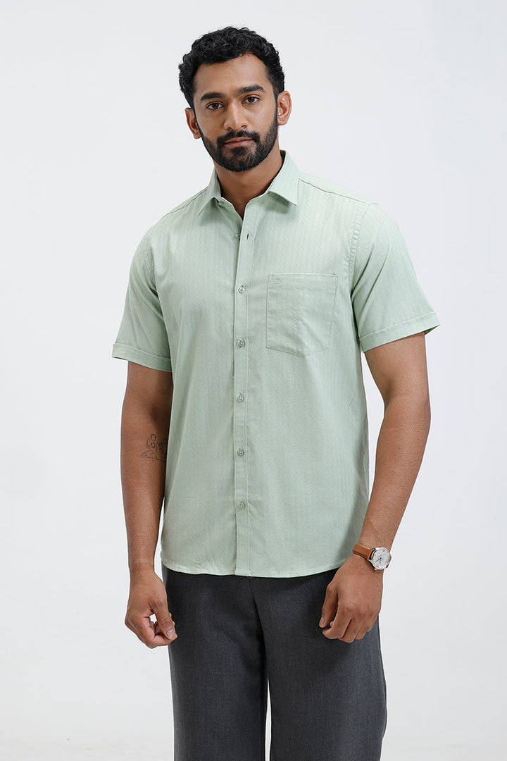 Mexican dobby sage green 100% Cotton shirt