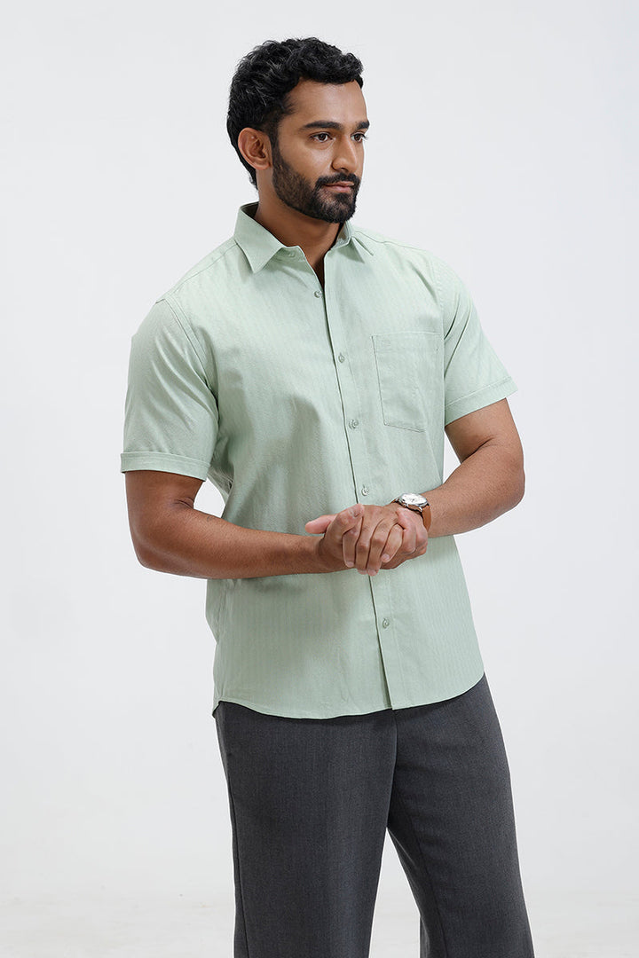 Mexican dobby pattern sage green men’s shirt