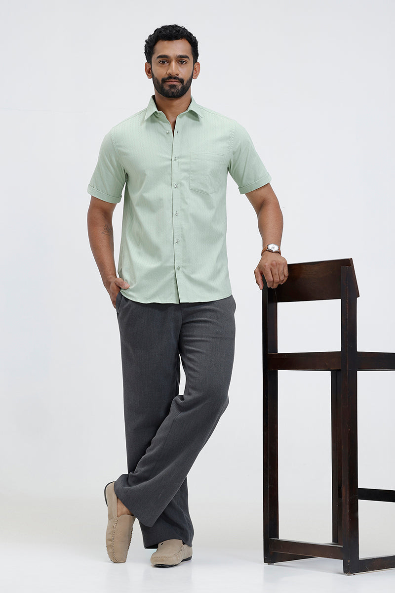 Men’s professional sage green textured shirt