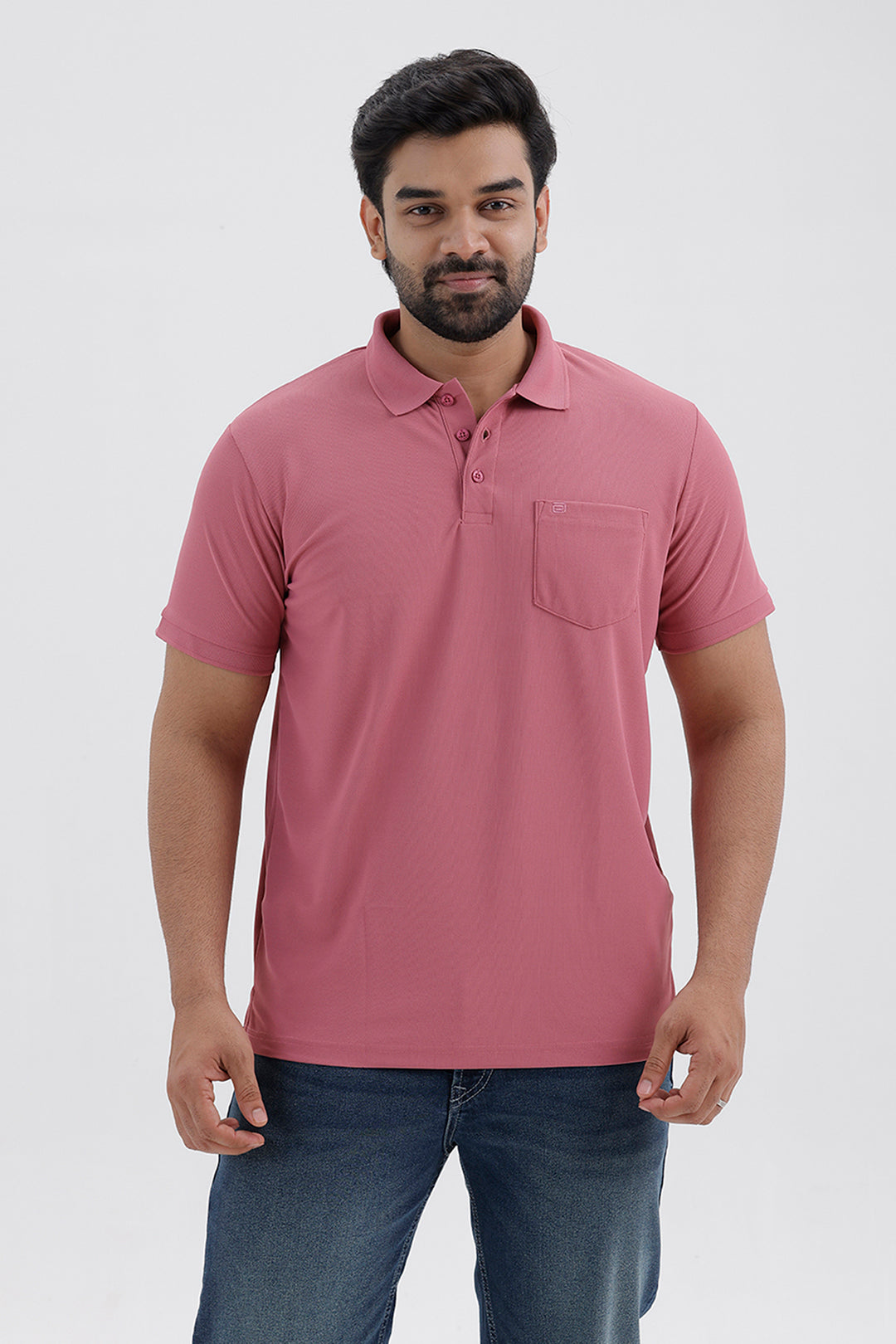 Men's Desert Rose Pink Macro Polo T-Shirt