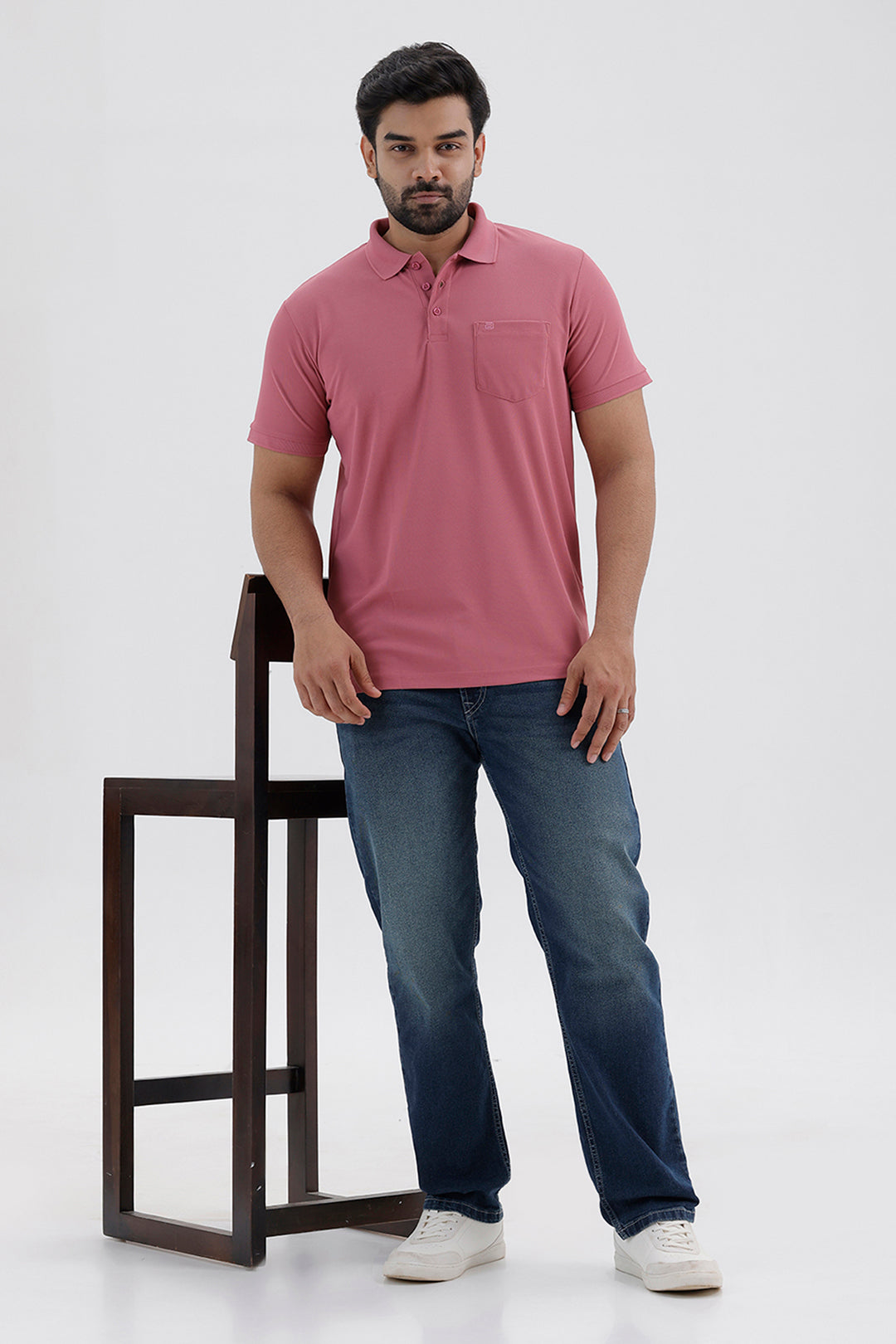 Premium Desert Rose Pink Polo Neck T-Shirt for Men