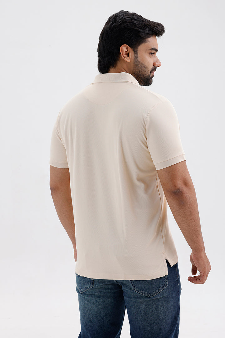 Macro Polo Men's Warm Ivory Beige Cotton T-Shirt