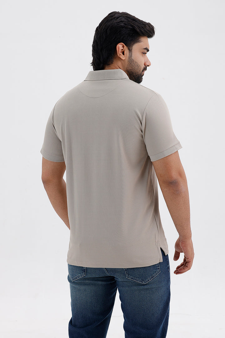 Macro Polo Men's Pebble Grey Cotton T-Shirt