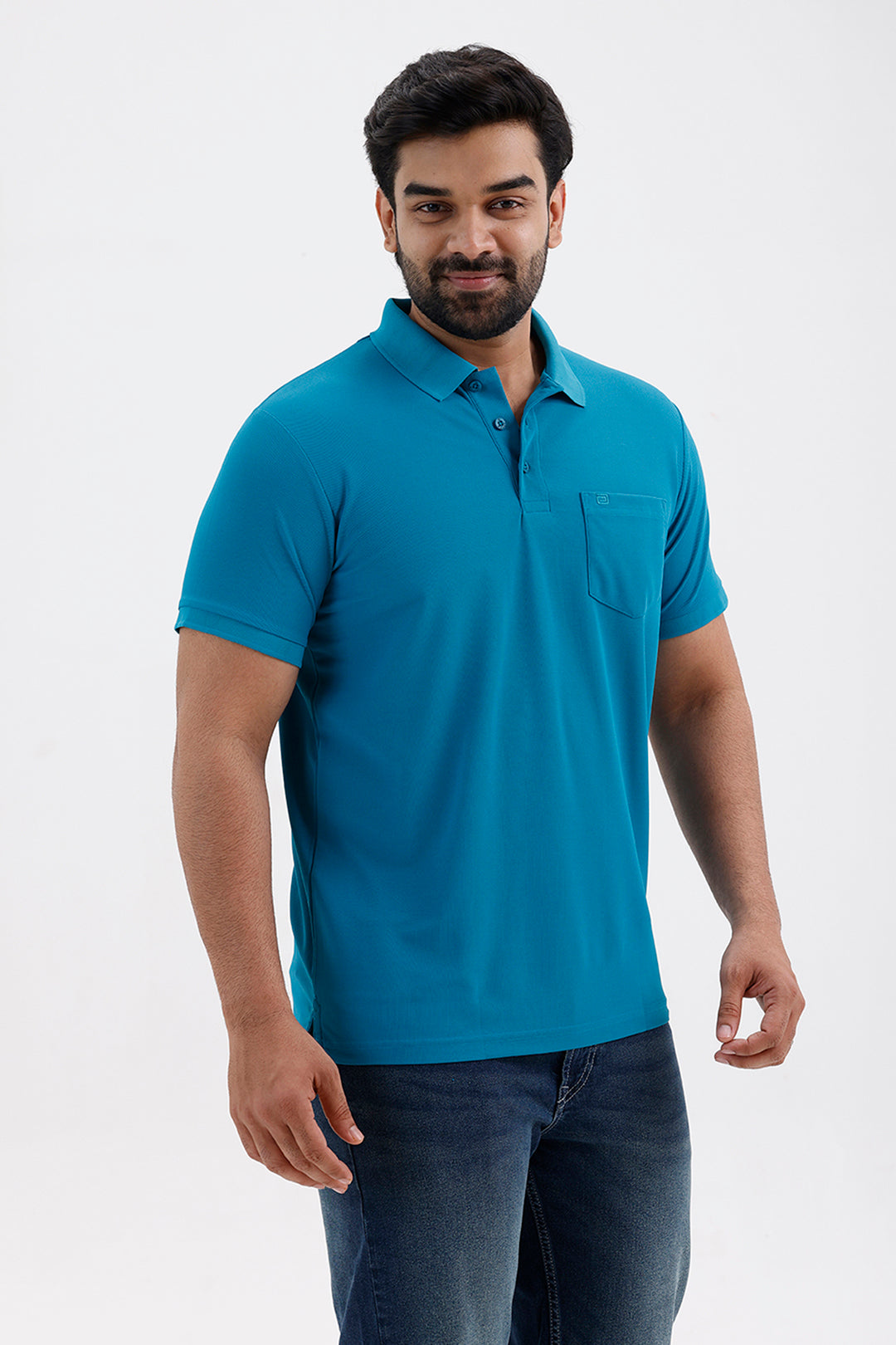 Stylish Mineral Blue Macro Polo Men's T-Shirt
