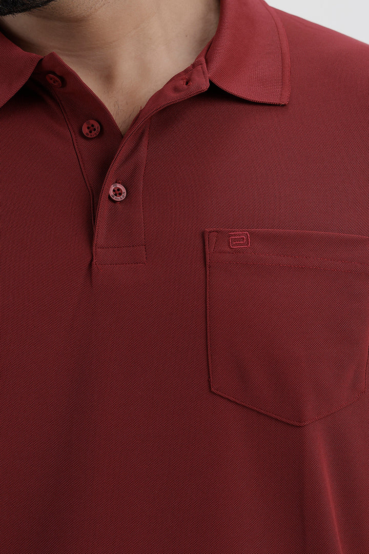 Merlot Red Polo T-Shirt for Men by Macro Polo