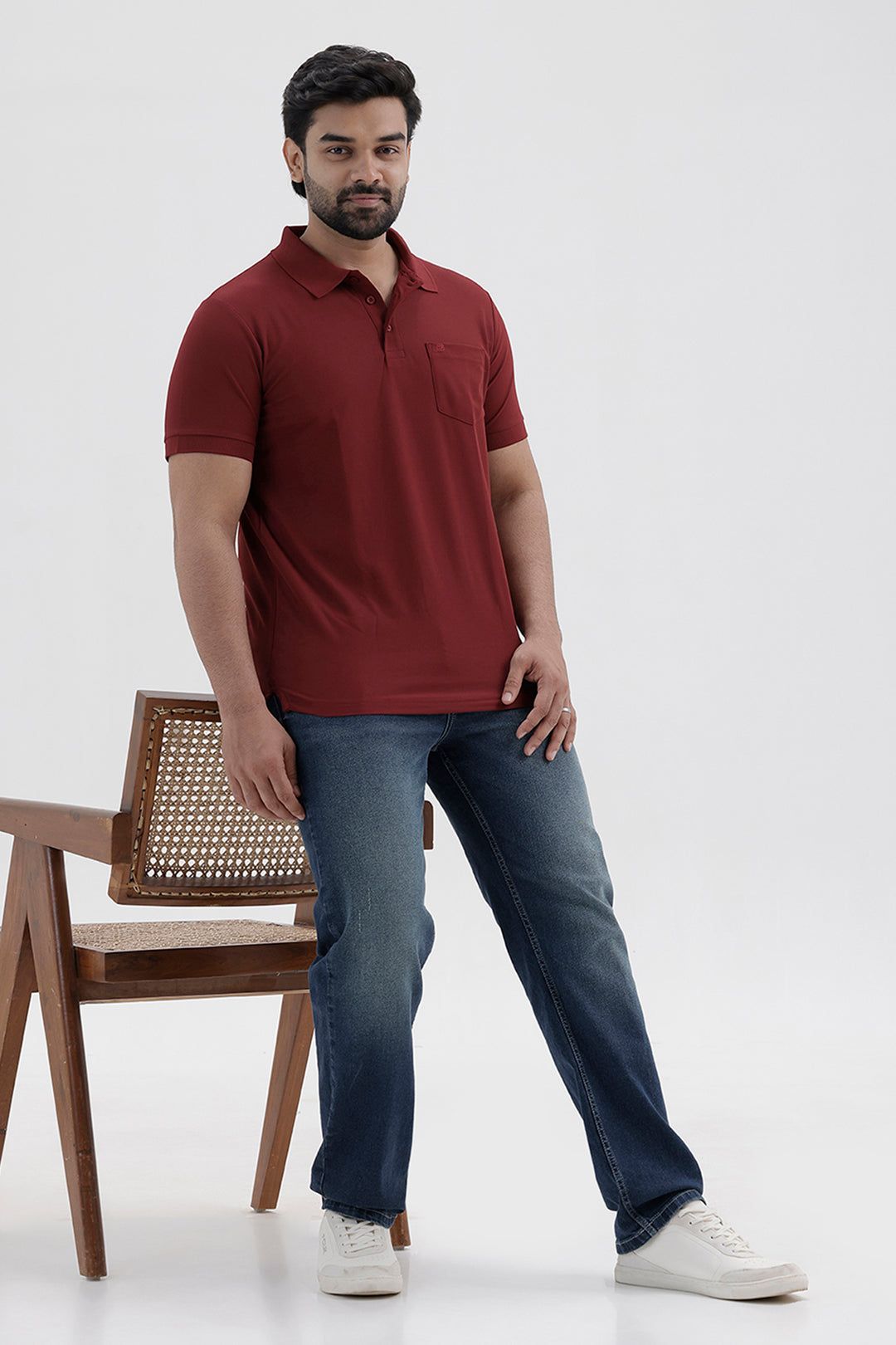 Macro Polo Men's Merlot Red Cotton T-Shirt