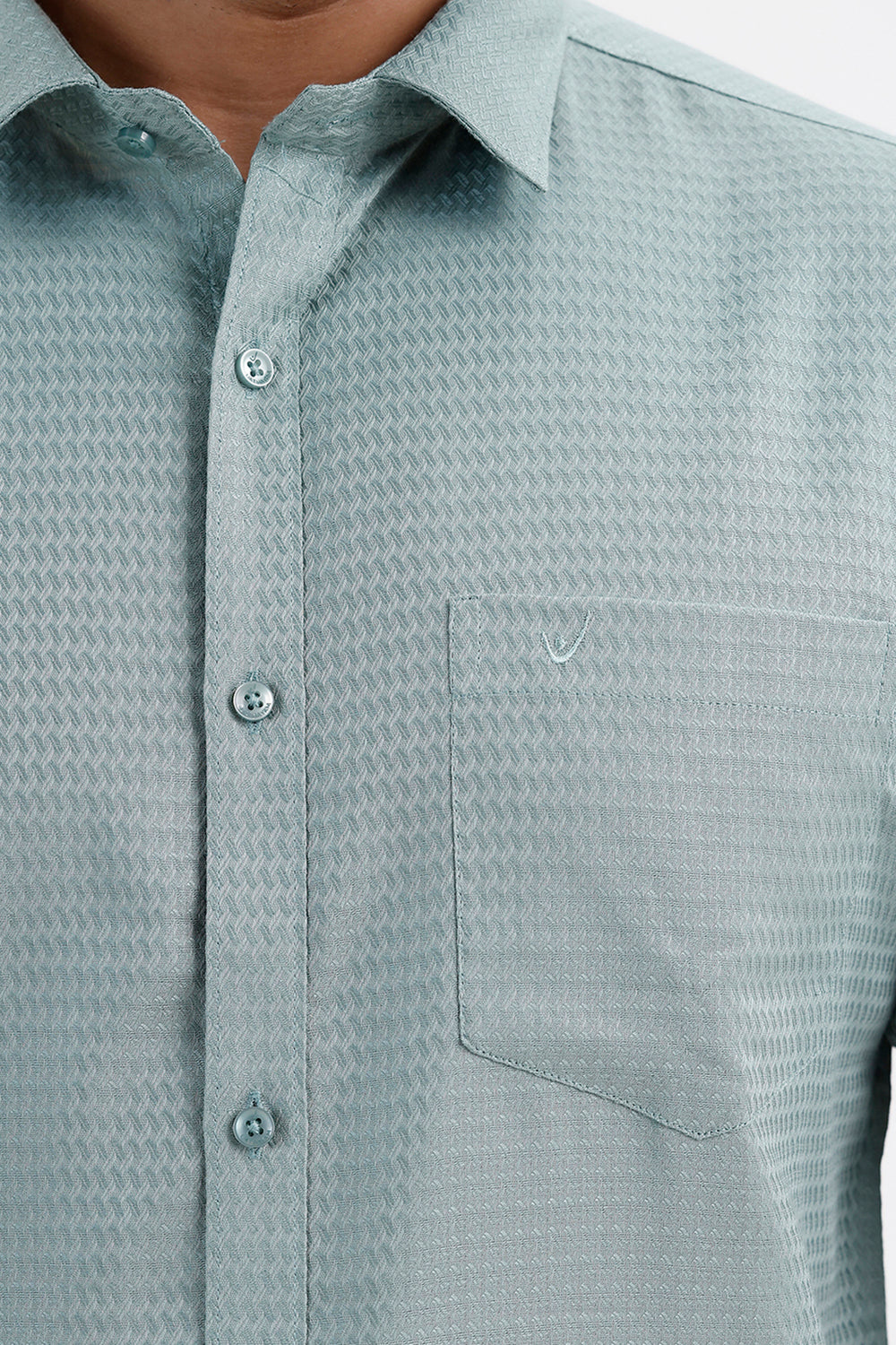 Uathayam Majestic Sage Green Traditional Shirt and Dhoti Combo