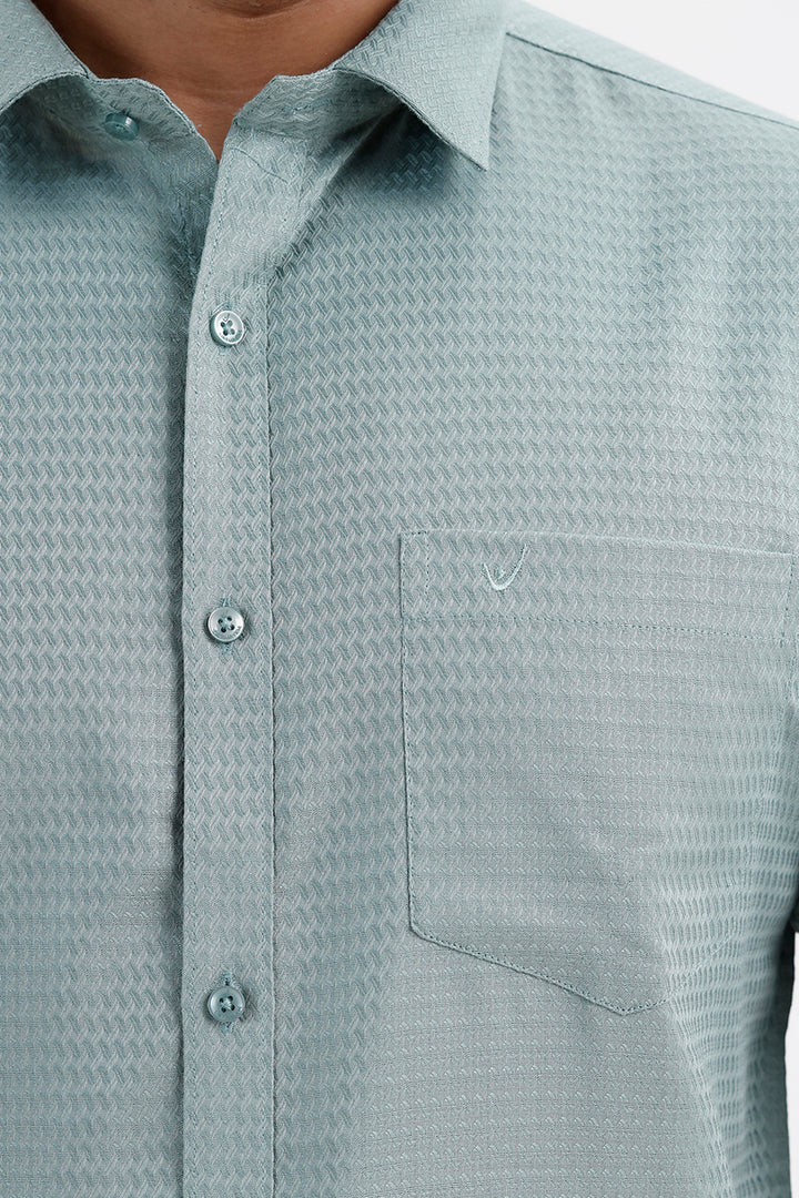 Uathayam Majestic Sage Green Traditional Shirt and Dhoti Combo
