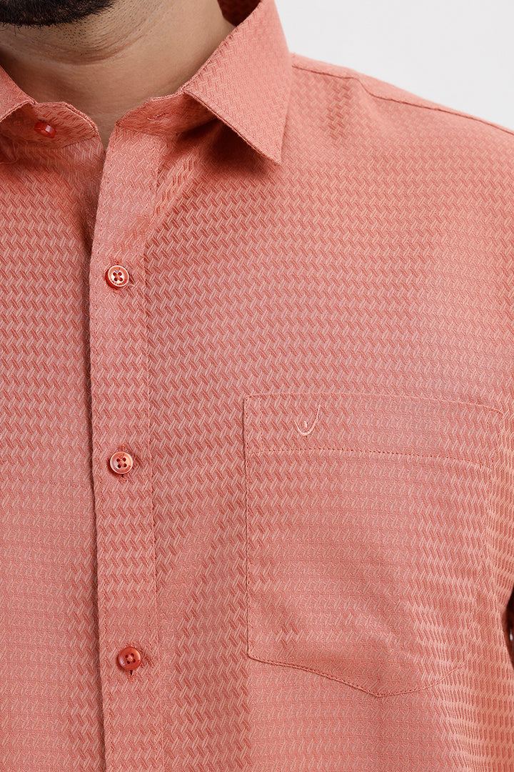 Uathayam Majestic Copper Orange Traditional Shirt and Dhoti Combo