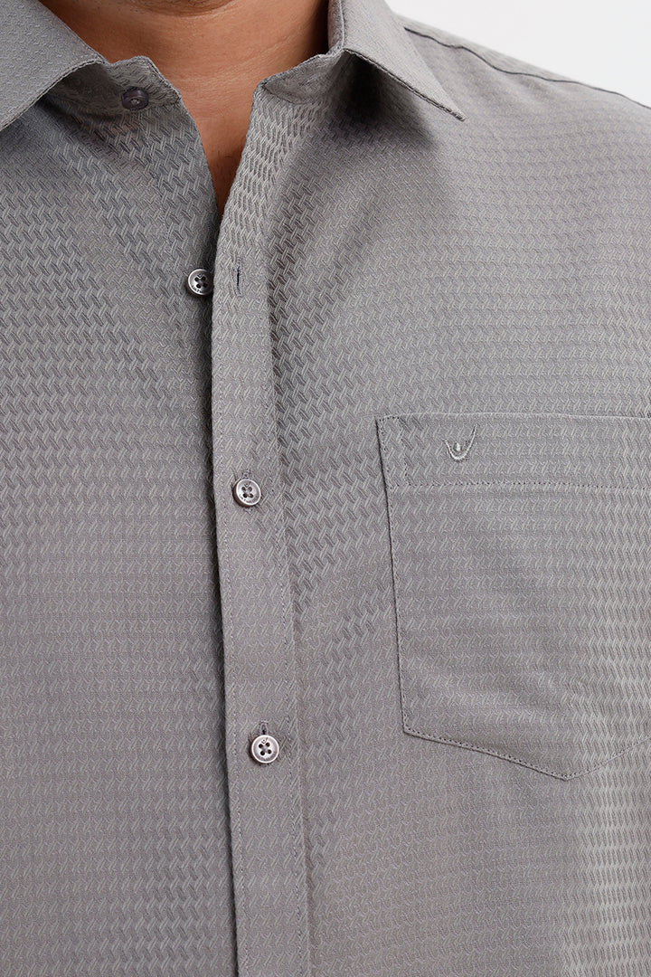 Uathayam Majestic Steel Grey Traditional Shirt and Dhoti Combo