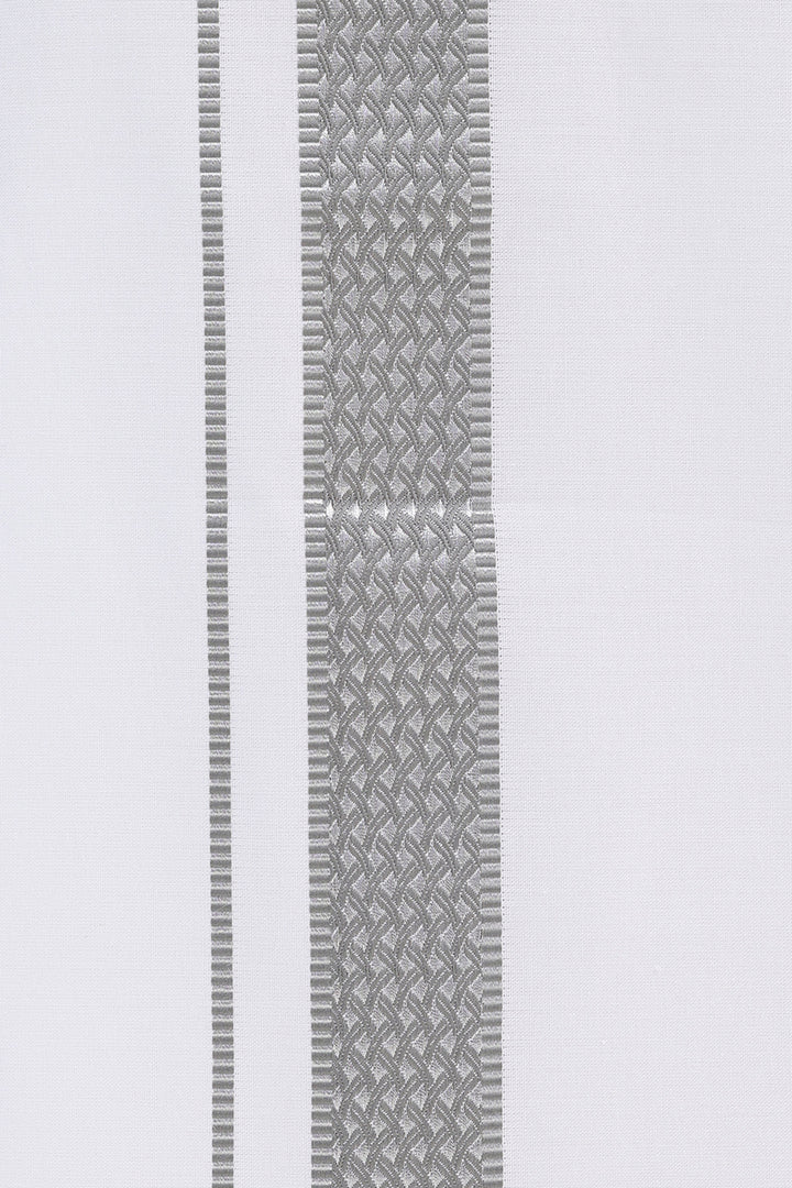 Steel Grey Matching Shirt with Fancy Border Dhoti for Men