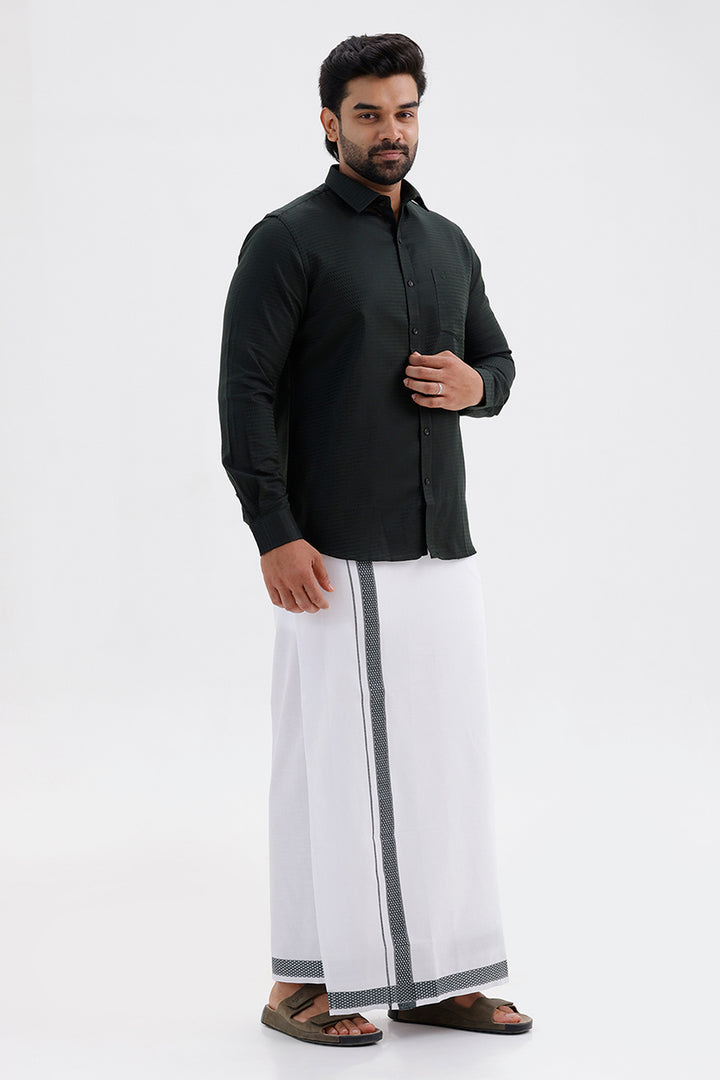 Majestic Deep Green Ethnic Wear Shirt and Dhoti Set