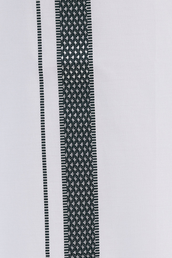 Deep Green Matching Shirt with Fancy Border Dhoti for Men