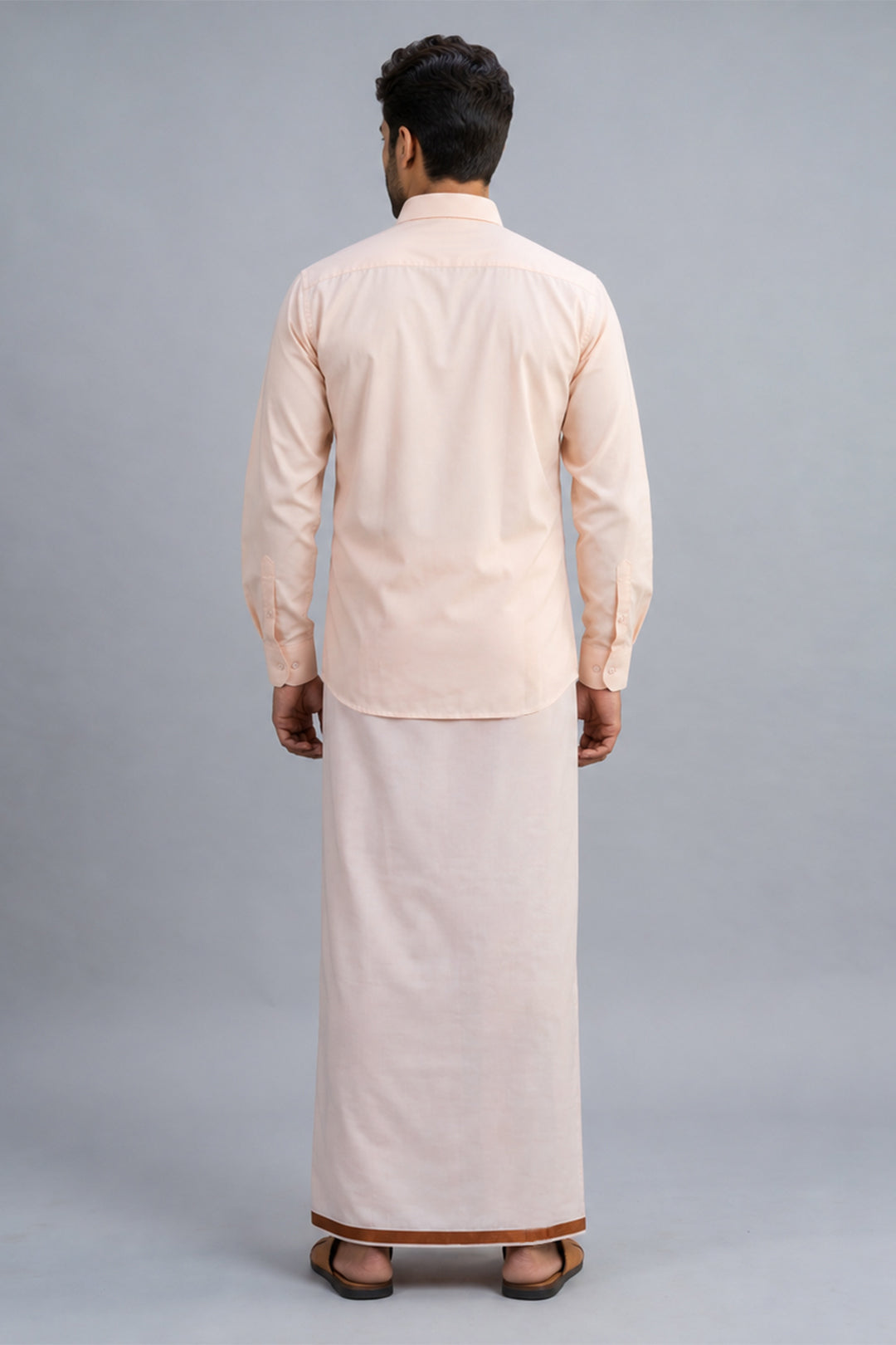 Men's Copper Shirt and Dhoti Combo for Weddings and Festivals