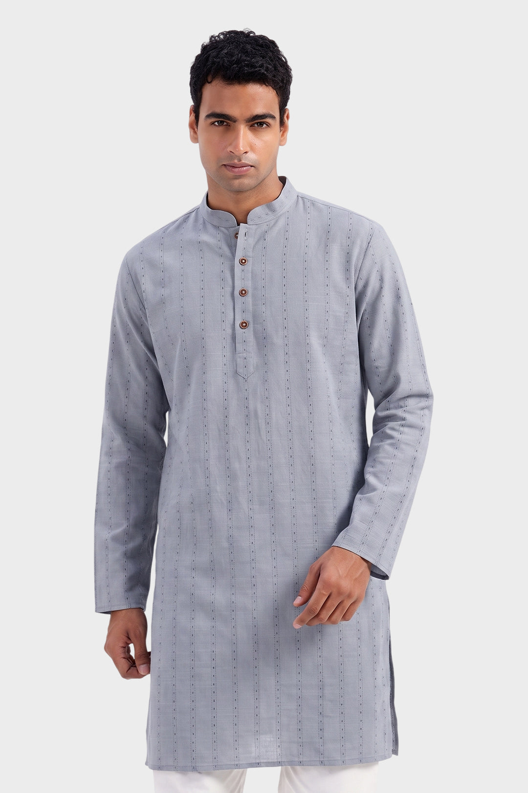 Slate Gray Long Kurta For Mens