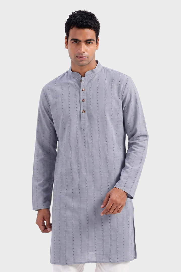 Slate Gray Long Kurta For Mens