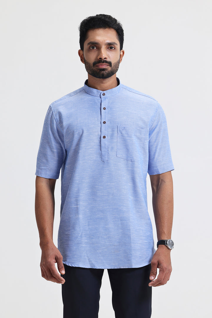 Vibe - Sky Blue Short Kurta For Mens | Uathayam