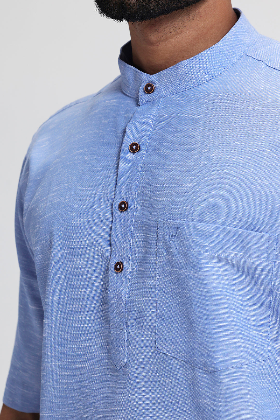 Vibe - Sky Blue Short Kurta For Mens | Uathayam