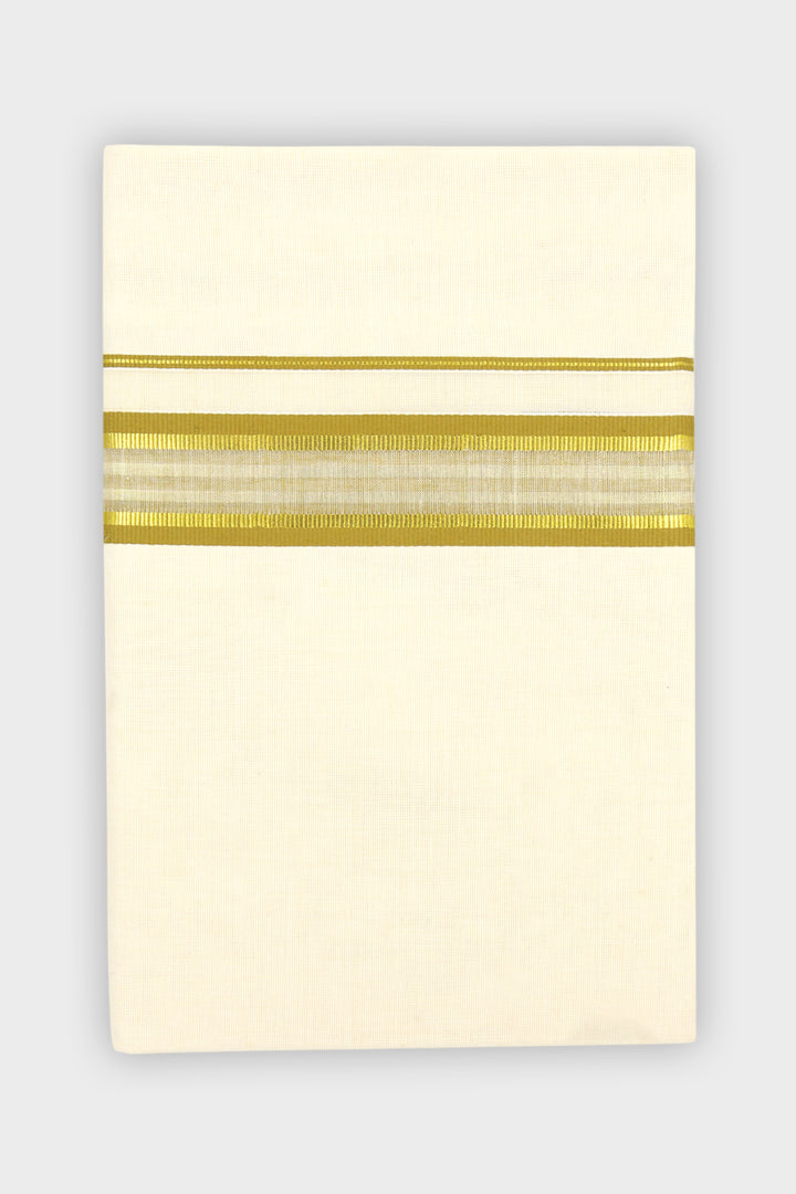 Men's Salomon Korra Yellow Double Layered Fancy Border Dhoti