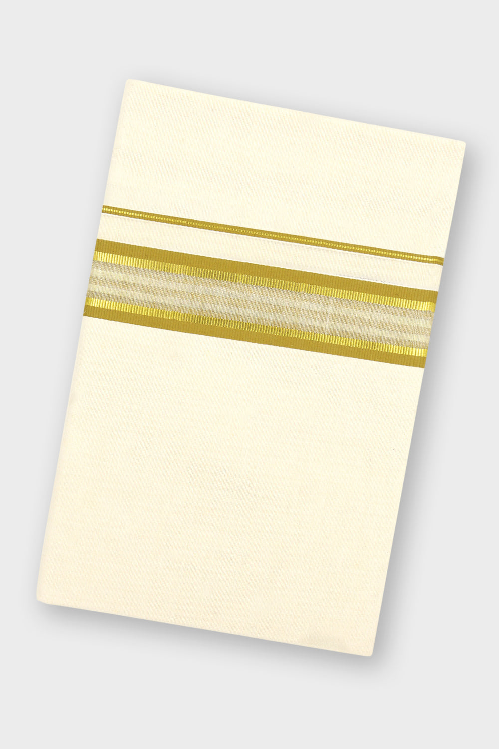 Yellow Double Layered Dhoti with Fancy Borders for Men