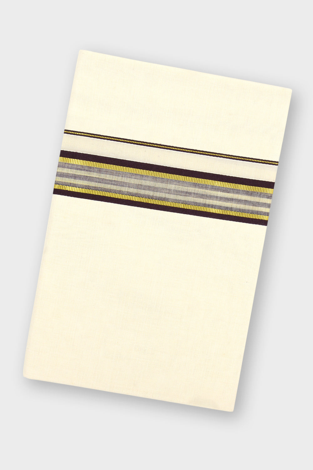 Brown Double Layered Dhoti with Fancy Borders for Men
