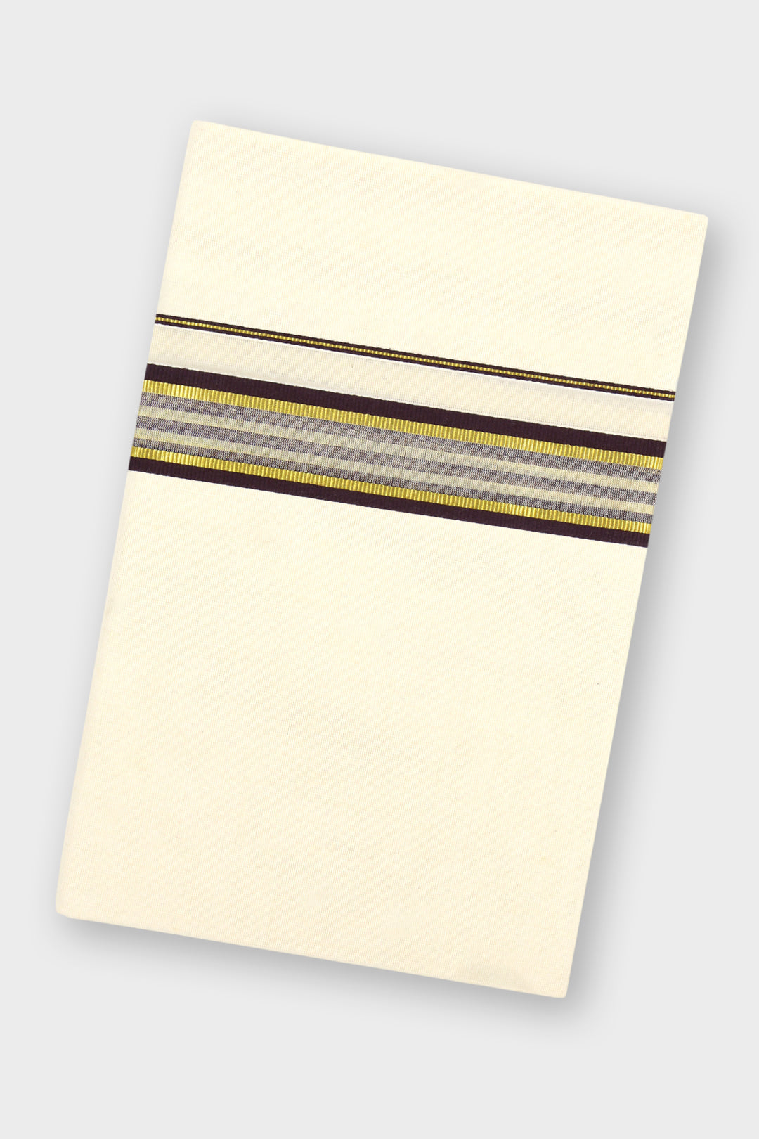 Brown Double Layered Dhoti with Fancy Borders for Men