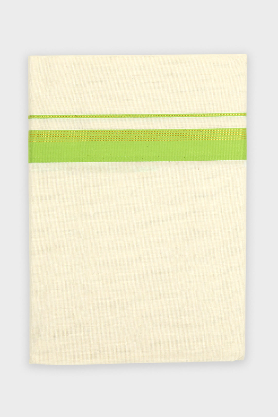 Men's Harshad Korra Parrot Green Double Layered Fancy Border Dhoti