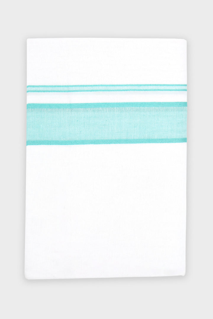 Men's Honey Fancy Aqua Mint Double Layered Fancy Border Dhoti