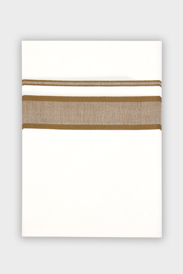 Men's Honey Fancy Sand Brown Double Layered Fancy Border Dhoti