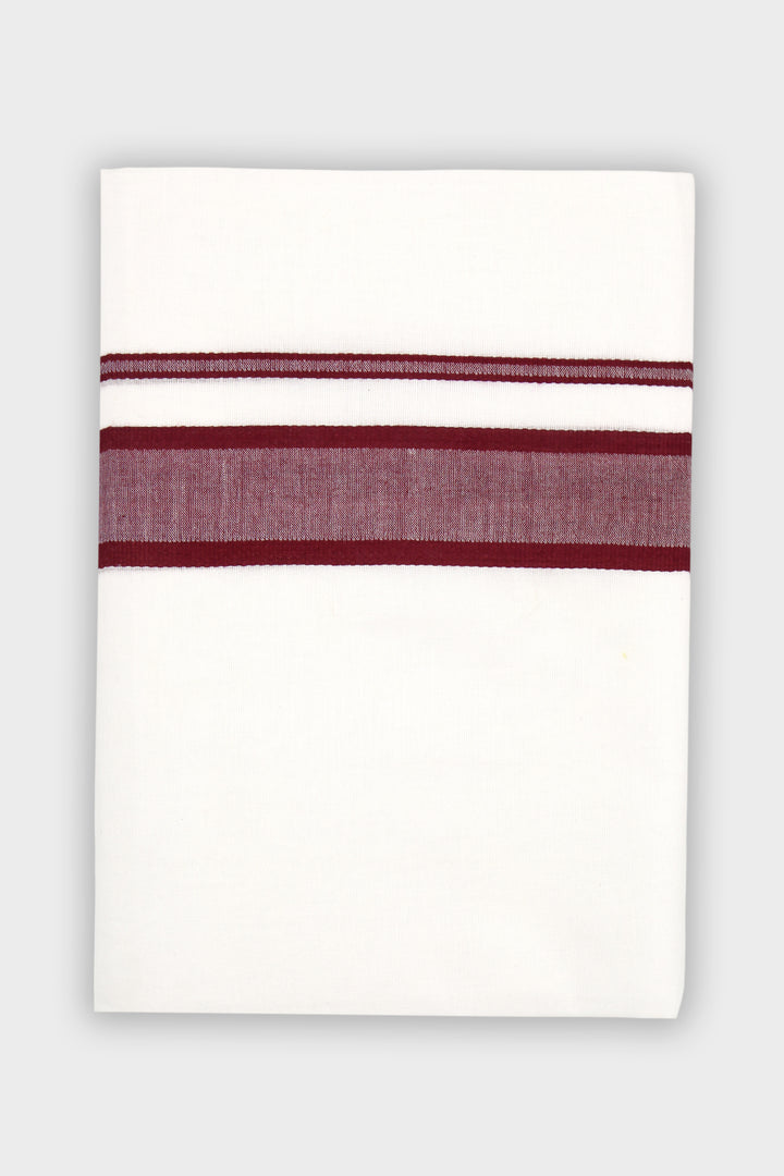 Men's Honey Fancy Deep Maroon Double Layered Fancy Border Dhoti