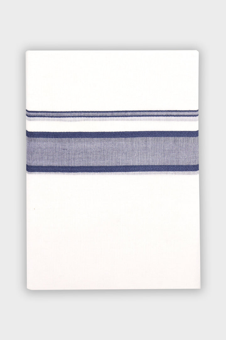 Men's Honey Fancy Steel Blue Double Layered Fancy Border Dhoti
