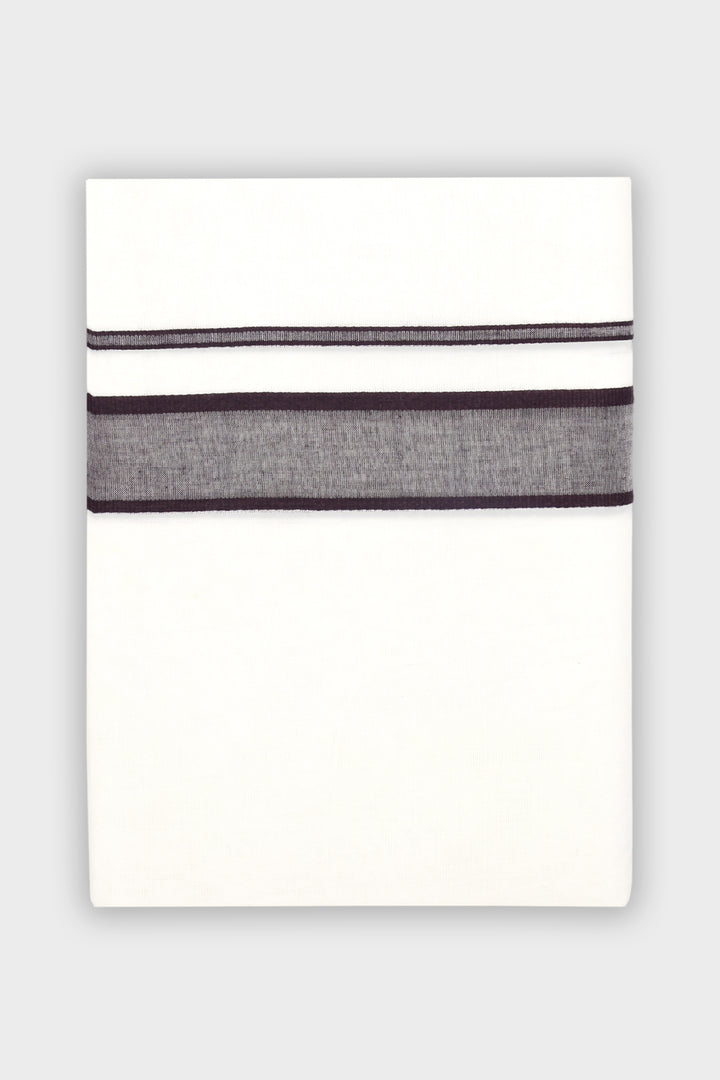 Stone Black Smooth Cotton Double Layered Dhoti with Fancy Borders for Men