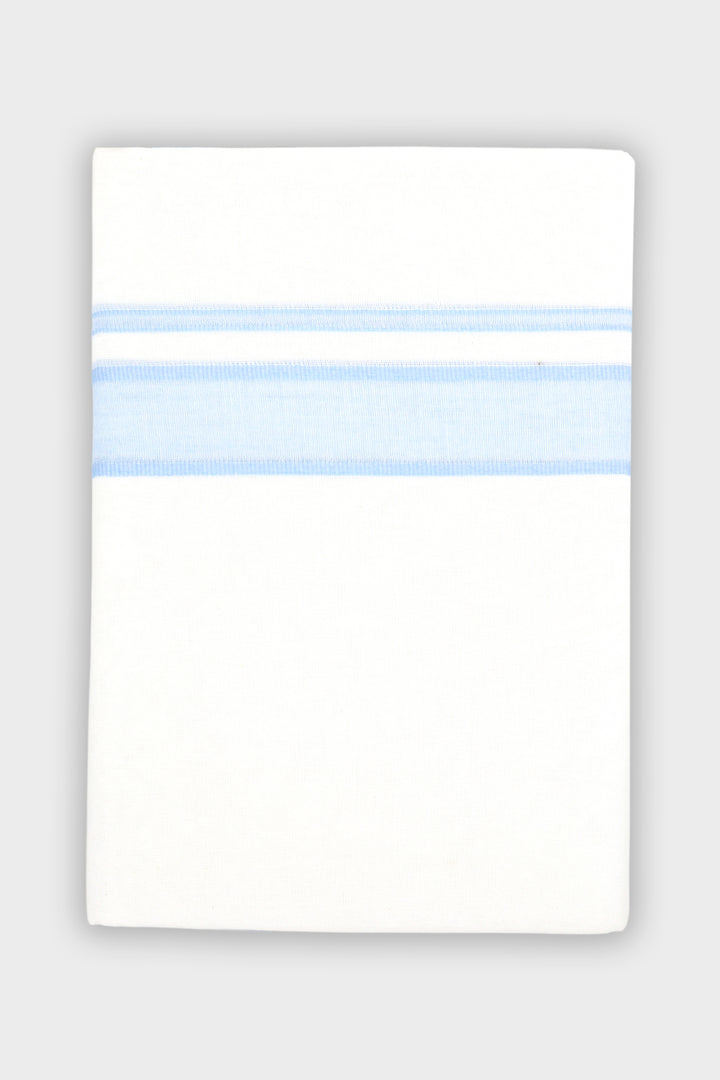 Men's Honey Fancy Sky Blue Double Layered Fancy Border Dhoti