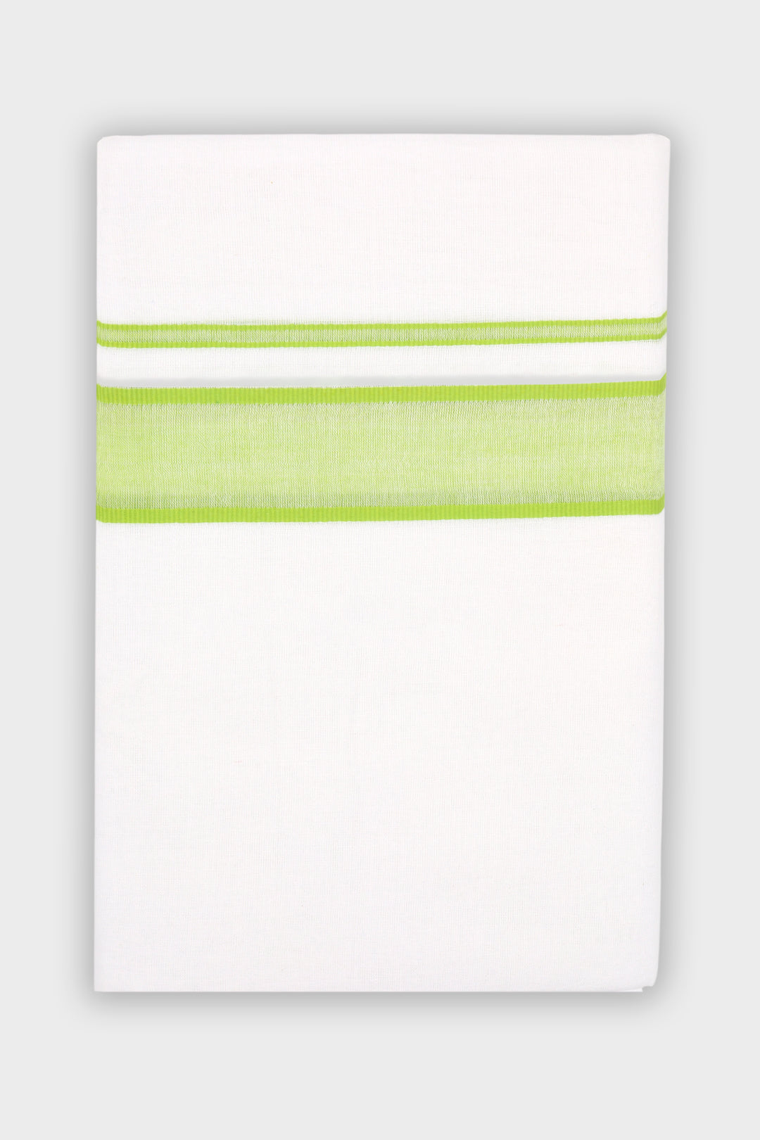 Men's Parrot Green Fancy Border Double Layered Veshti by Uathayam